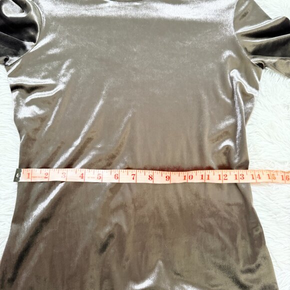 Women Zara Crew Neck Velvid Short Sleeve Midi T-Shirt Dress in Taupe Size Medium - Picture 5 of 7